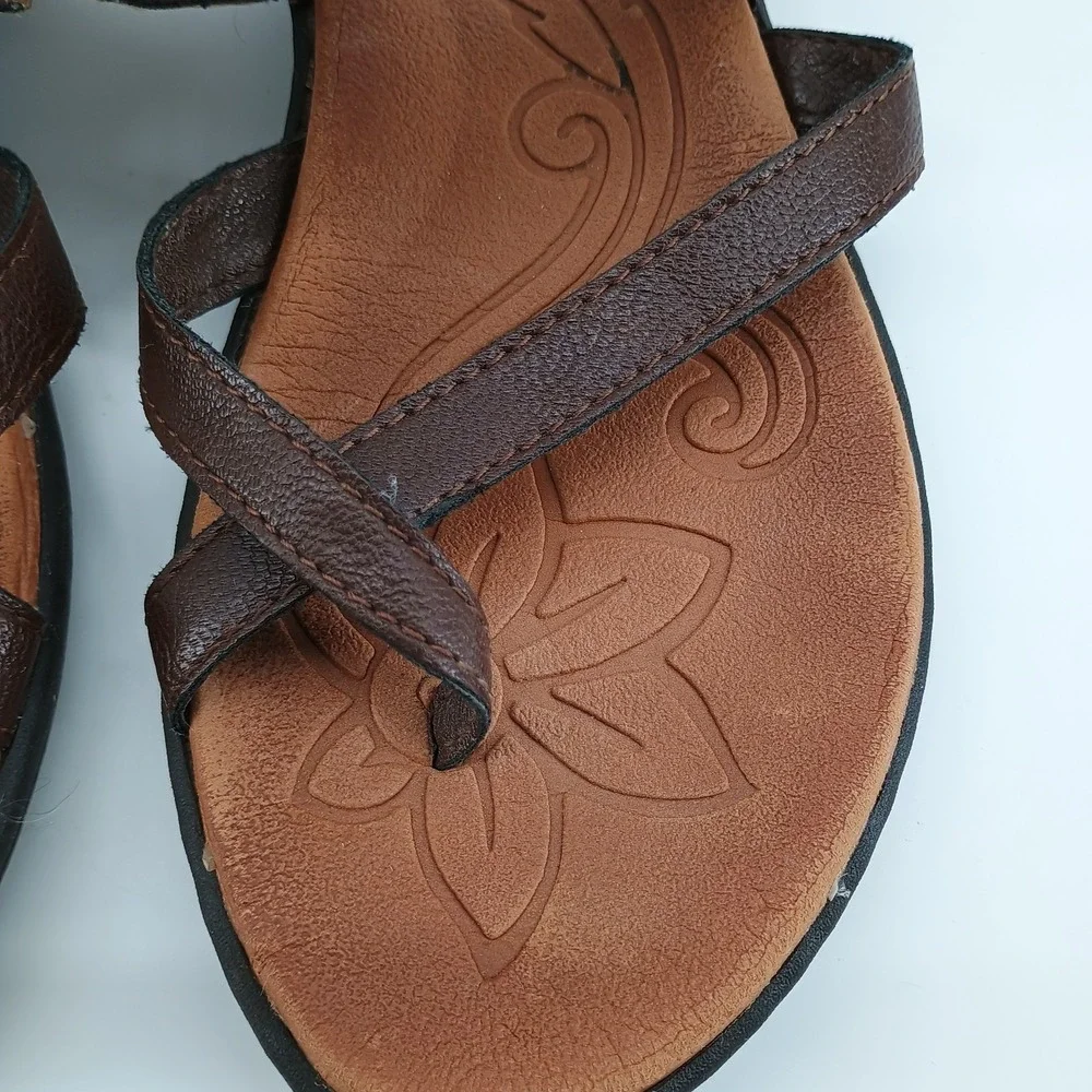 BOC  Thong Womens Brown Outdoor Beach Sandals Size 8 Cork Look Strap Slip On